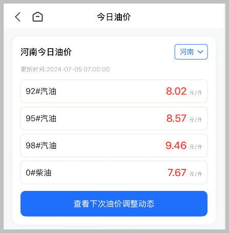词令今日油价查询最新调整动态入口的关键词直达口令是什么？