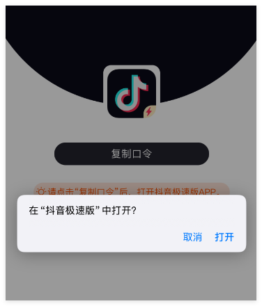 抖音极速版口令转换链接分享抖音极速版口令